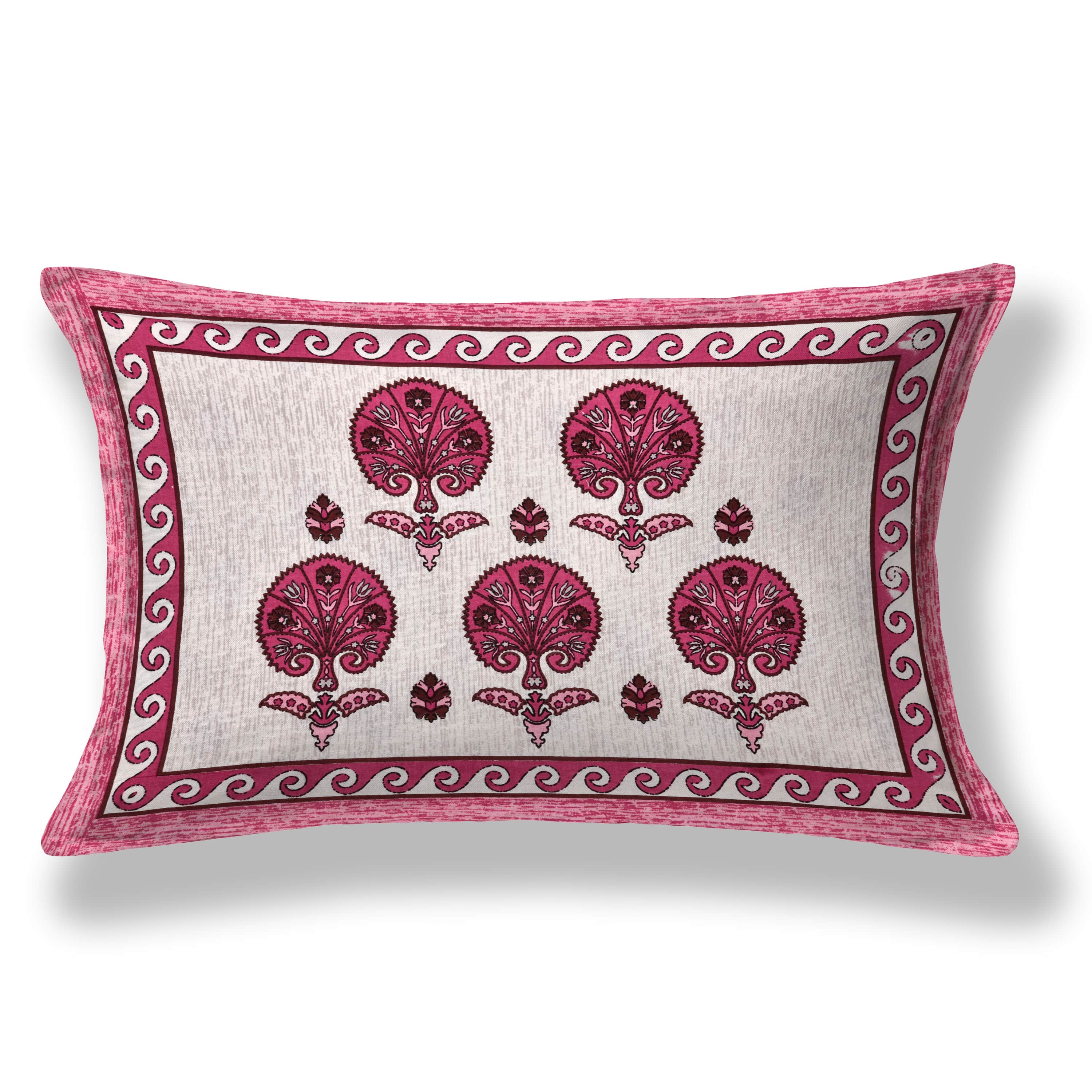 Kesari Cotton Single Bedsheet with Tree & Paisley Print | 70x100 Inches + 2 Pillow Covers