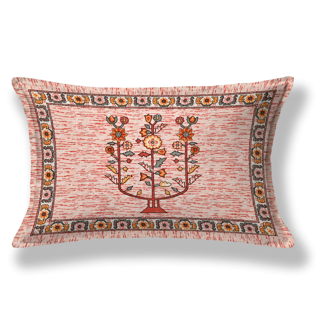 Premium Cotton Kesari Floral Tree Single Bedsheet Set | 70x100 Inches with 2 Pillow Covers