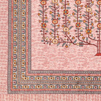 Premium Cotton Kesari Floral Tree Single Bedsheet Set | 70x100 Inches with 2 Pillow Covers
