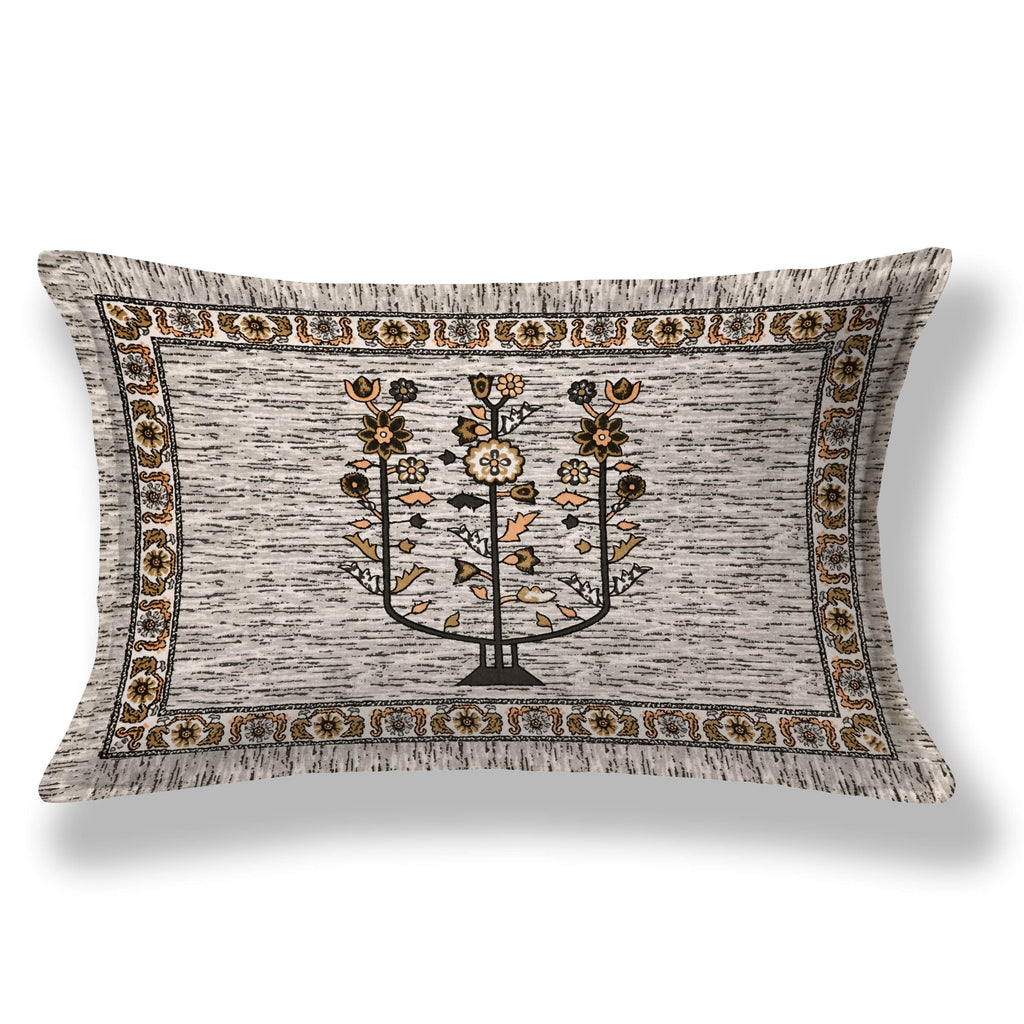 Premium Cotton Kesari Floral Tree Single Bedsheet Set | 70x100 Inches with 2 Pillow Covers
