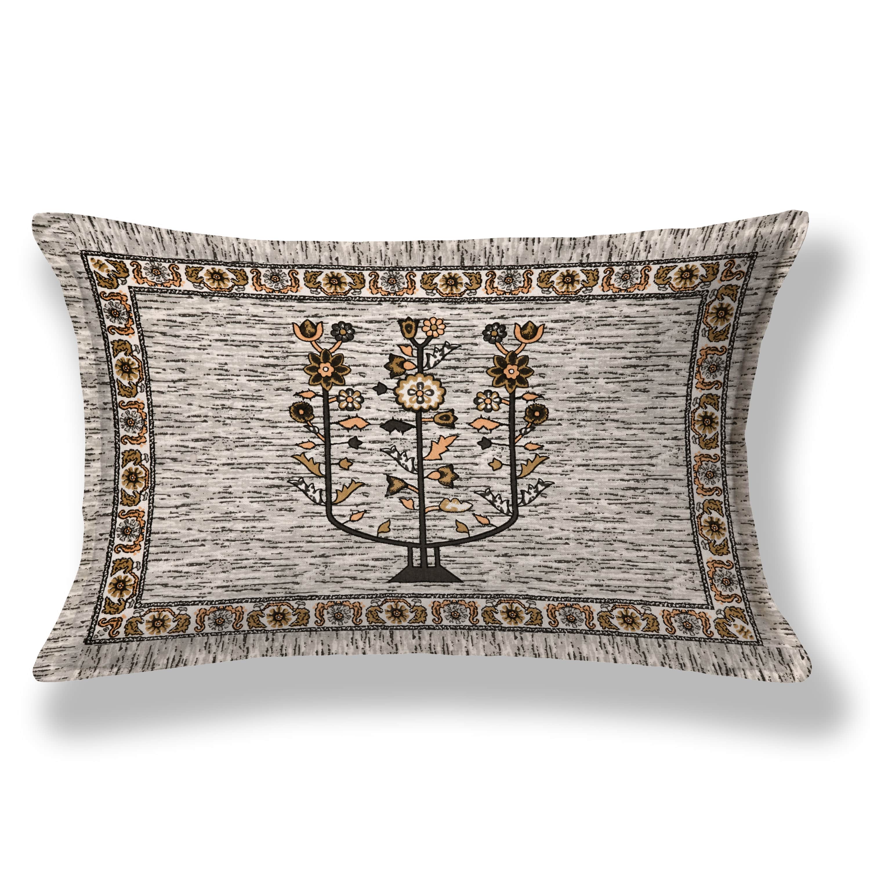 Premium Cotton Kesari Floral Tree Single Bedsheet Set | 70x100 Inches with 2 Pillow Covers