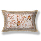 Kesari Cotton Single Bedsheet with Bird & Branch Print | 70x100 Inches + 2 Pillow Covers