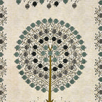 Premium Cotton Kesari Tree of Life Single Bedsheet Set | 70x100 Inches with 2 Pillow Covers