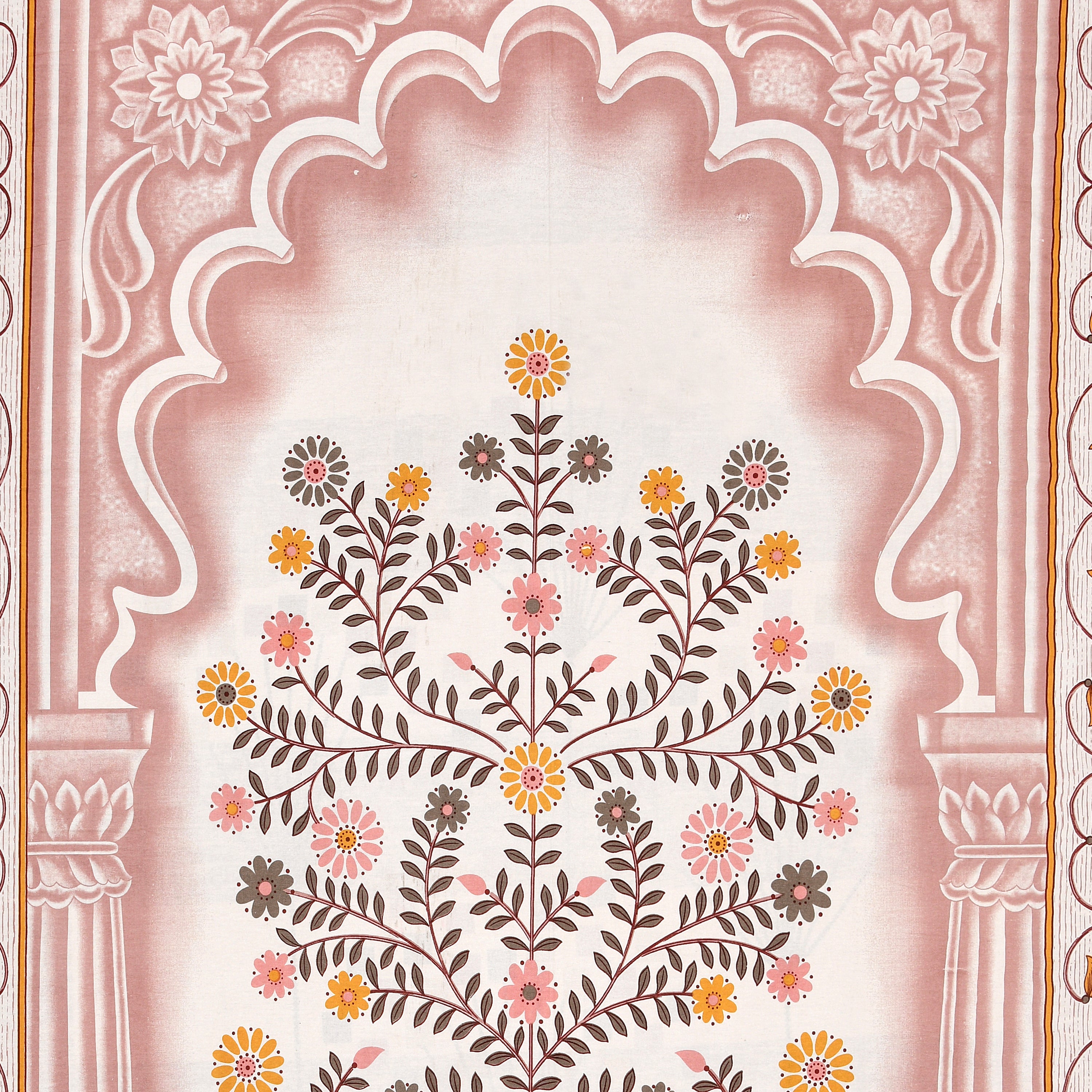 Premium Cotton Kesari Print Single Bedsheet Set | 70x100 Inches with 2 Pillow Covers