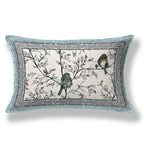Kesari Cotton Single Bedsheet with Bird & Branch Print | 70x100 Inches + 2 Pillow Covers