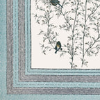 Kesari Cotton Single Bedsheet with Bird & Branch Print | 70x100 Inches + 2 Pillow Covers