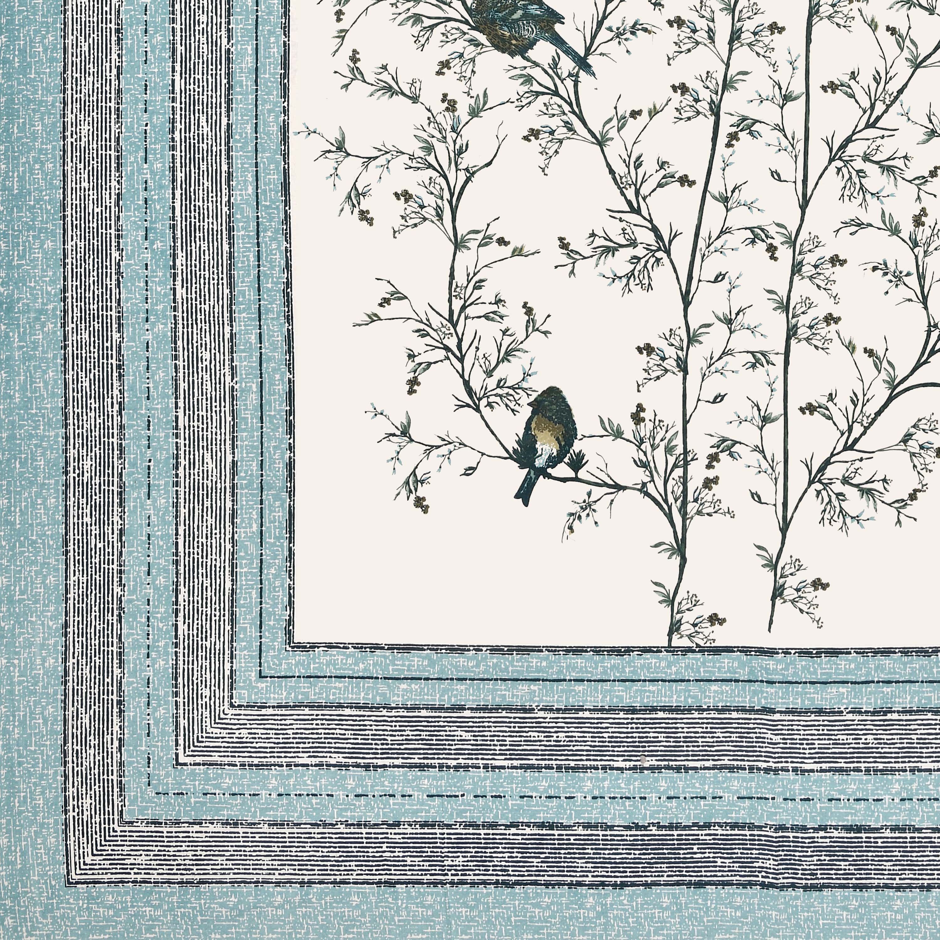 Kesari Cotton Single Bedsheet with Bird & Branch Print | 70x100 Inches + 2 Pillow Covers