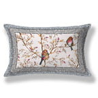 Kesari Cotton Single Bedsheet with Bird & Branch Print | 70x100 Inches + 2 Pillow Covers