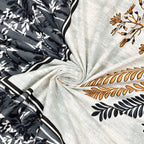 Kesari Cotton Single Bedsheet with Botanical Leaf Print | 70x100 Inches + 2 Pillow Covers